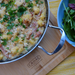 Cadac Safari Chef Paella Pan 28cm - lifestyle image on chopping board