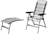 Dukdalf Dynamic Folding Chair Grey Stripe & Footrest package