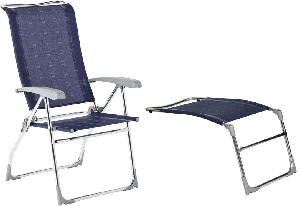 Dukdalf Aspen Folding Chair Blue & Footrest