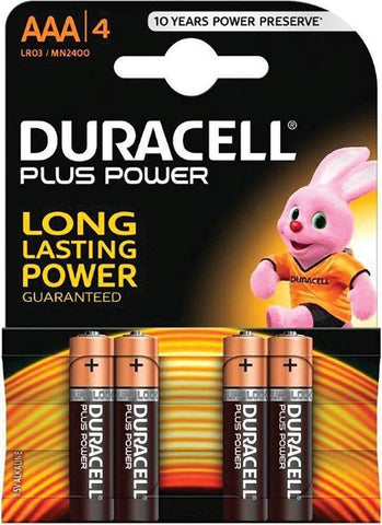 Duracell Plus Power AAA Alkaline Batteries - 4 Pack