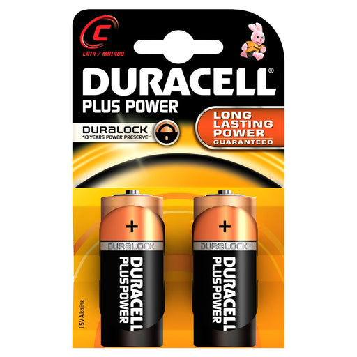 Duracell Plus Power C Alkaline Batteries - 2 Pack