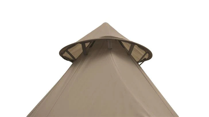 Easy Camp Moonlight Bell  - 7 Person Family Tipi Tent close up image of top vent 
