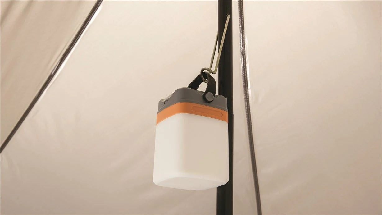 Easy Camp Moonlight Cabin - 10 Person Family Tent close up of lantern hanging in tent 