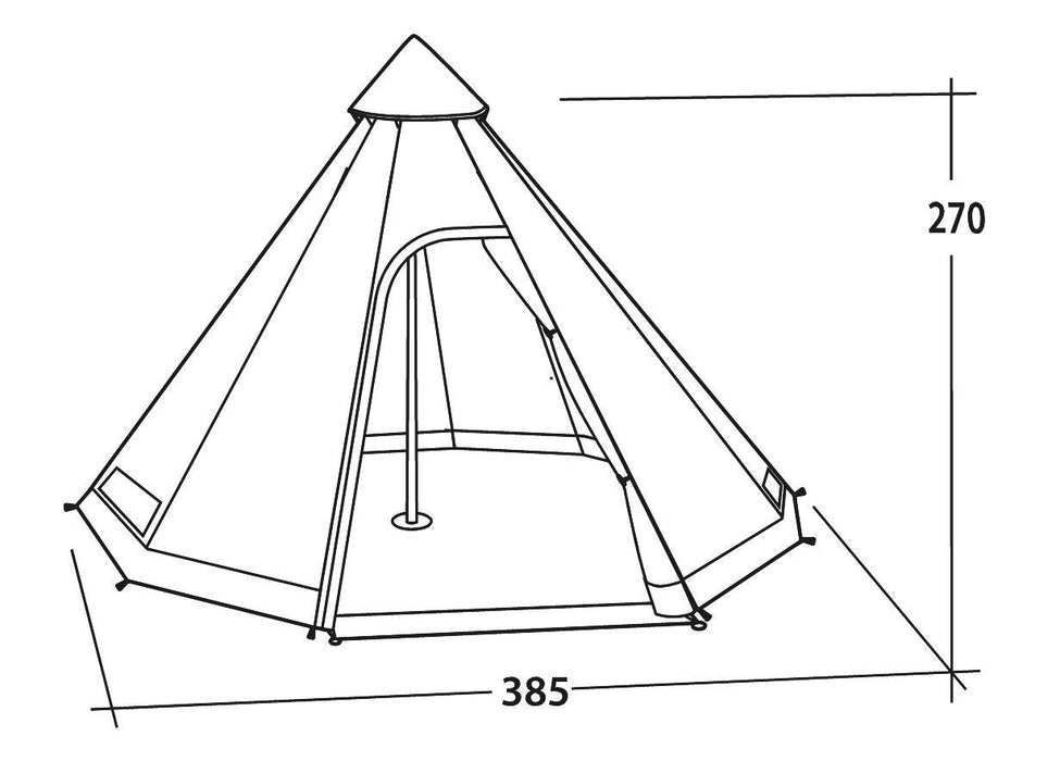 Easy Camp Moonlight Tipi Tent dimensions