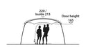 Easy Camp Moonlight Yurt internal and doorway dimensions
