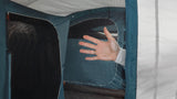 Easy Camp Palmdale 800 LUX- 8 Person Family Tunnel Tent close up image showing mesh door and interior inner tents 