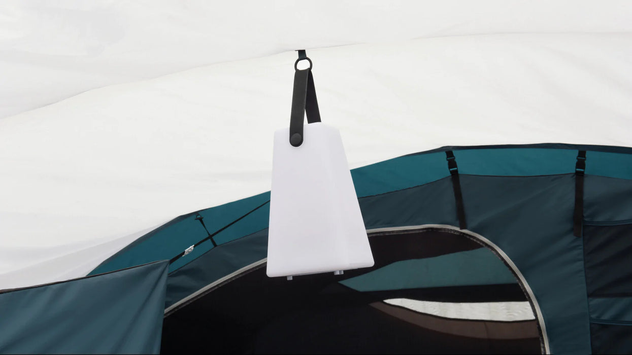 Easy Camp Palmdale 800 LUX- 8 Person Family Tunnel Tent close up image of interior hanging light on hood