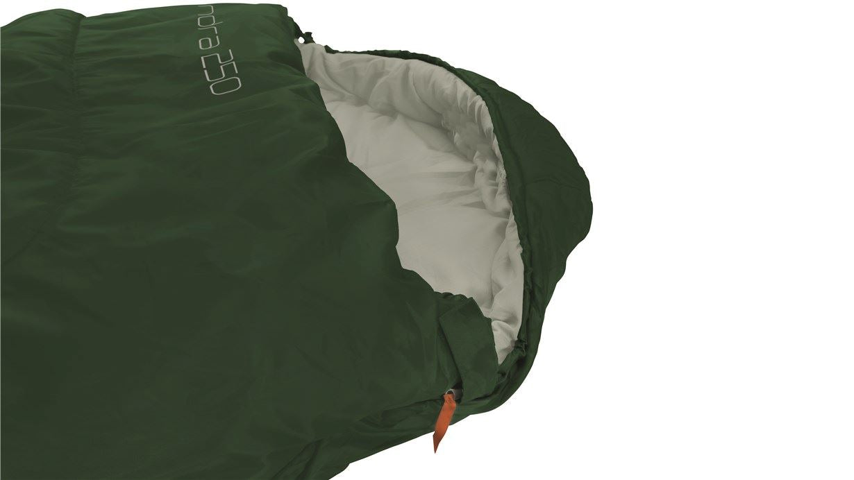 Easy Camp Tundra 250 Single Sleeping Bag hood when zipped closed