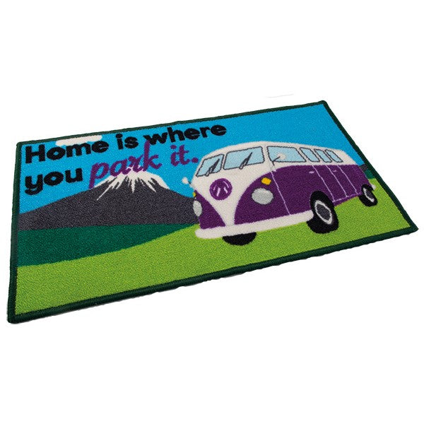 Home Is Where You Park It Campervan Washable Mat side view