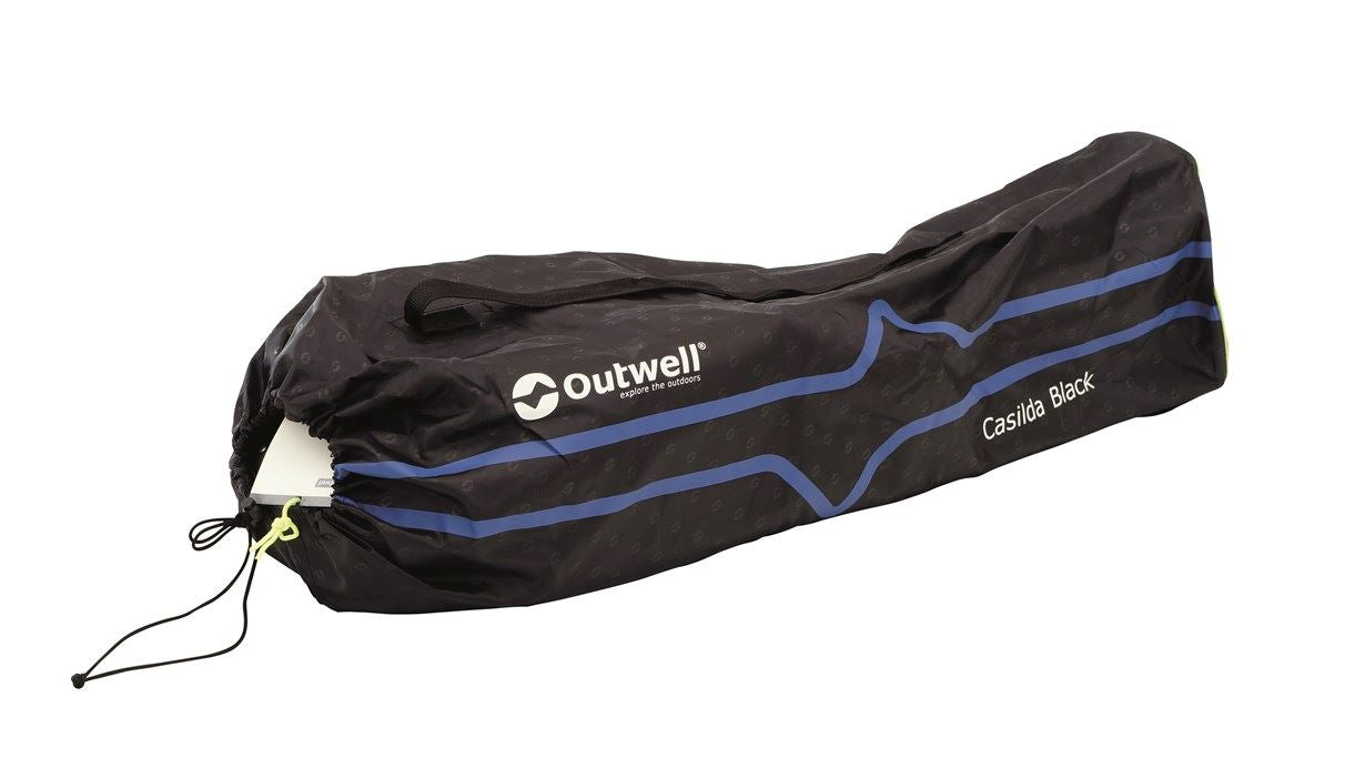 Outwell Casilda Moon Camping Chair - Black showing carry case