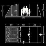 Kampa Hayling 4 Air - floor plan and dimensions