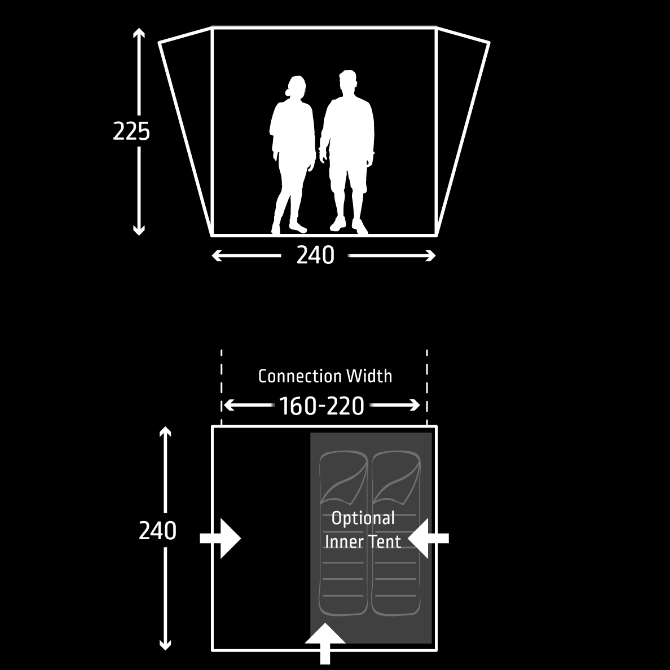 Kampa Travel Pod Tailgater Car Drive Away Awning floor plan