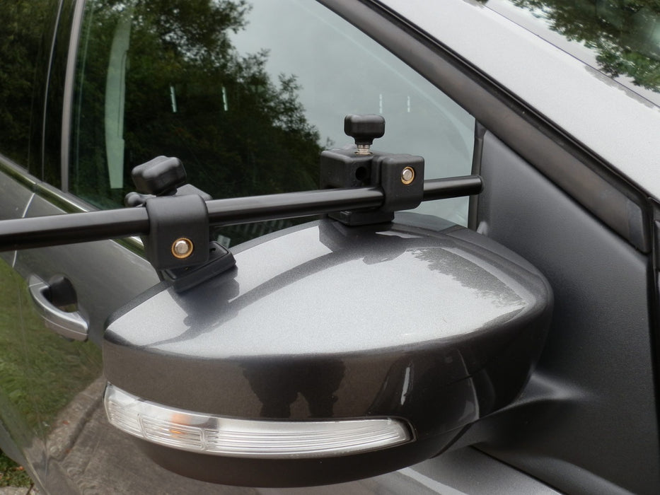 Milenco Aero 3 XXL Towing Caravan Mirror Twin Pack attached to car