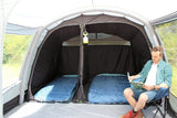 Outdoor Revolution Camp Star 500XL Inflatable Tent showing inner tent with example sleeping bags and the divider