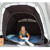 Outdoor Revolution Cayman Bedroom Annexe - showing inner tent and person inside with example air bed