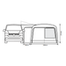 Outdoor Revolution Cayman Combo Air Low - Inflatable Drive Away Awning side view diemensions
