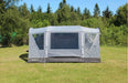 Outdoor Revolution Cayman Combo Air Low - Inflatable Drive Away Awning side view showing both entrances and main tent window