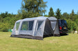 Outdoor Revolution Cayman Combo Air Low - Inflatable Drive Away Awning rear side view showing pitched onto a Van