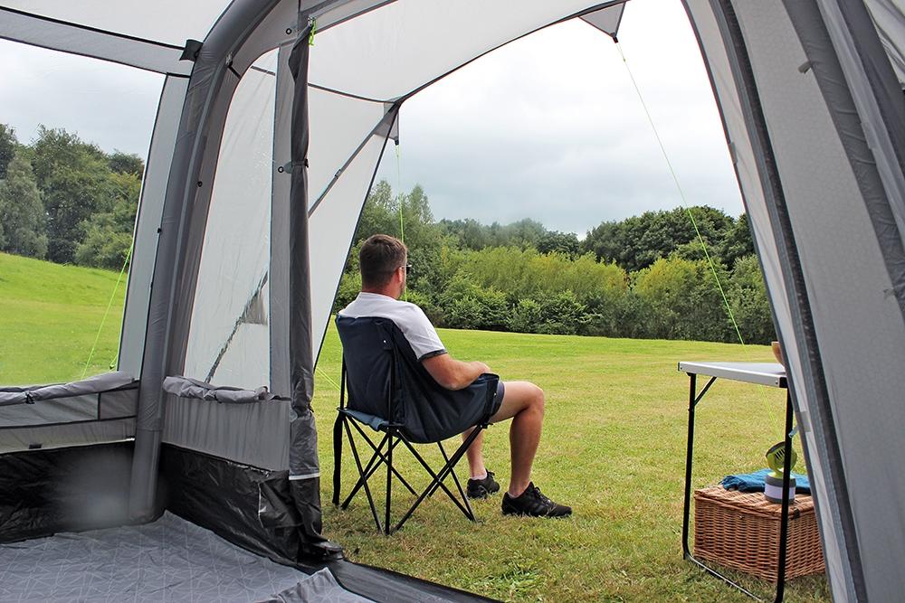 Outdoor Revolution Cayman Curl Air Mid Driveaway Awning - Internal photo looking out