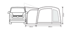 Outdoor Revolution Cayman Curl Air Low Driveaway Awning - floorplan