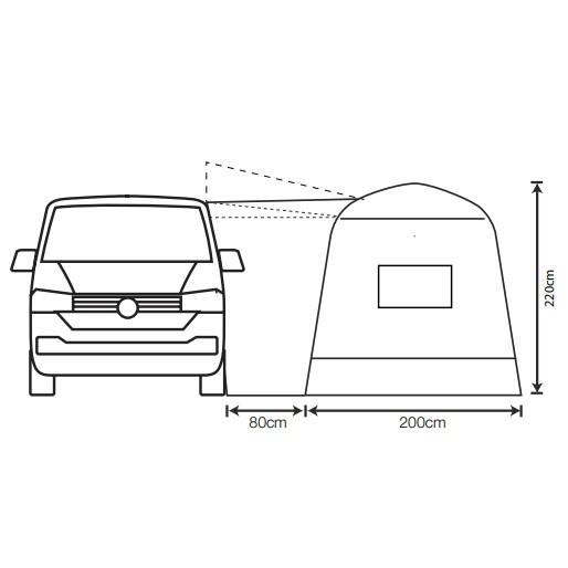 Outdoor Revolution Outhouse Handi Mid Driveaway Awning dimensionsOutdoor Revolution Outhouse Handi LOW Driveaway Awning - dimensions