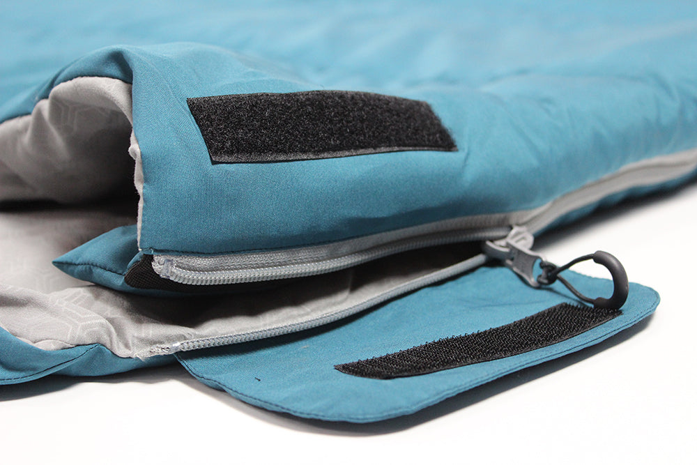 Outdoor Revolution Sun Star 200 Double Sleeping Bag  Blue Coral  Feature close up zip image