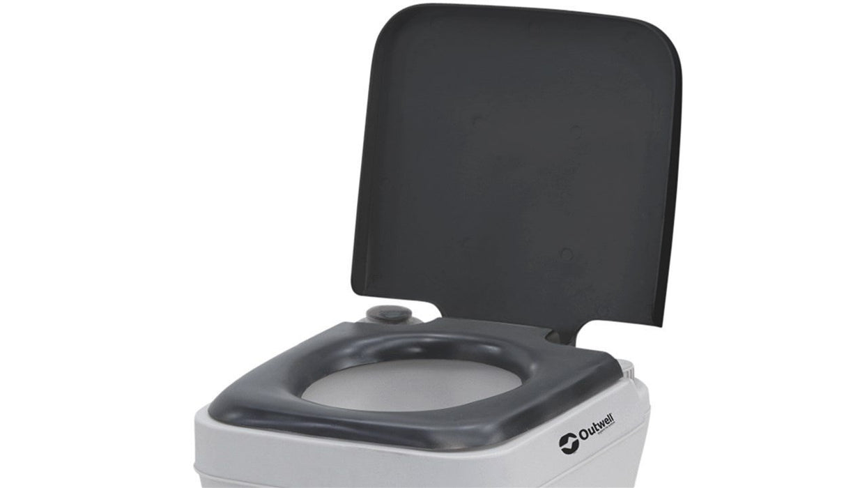 Outwell 10L Portable Toilet shown with lid open