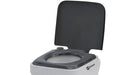 Outwell 20 Litre Portable Camping Toilet showing the loo seat with lid up