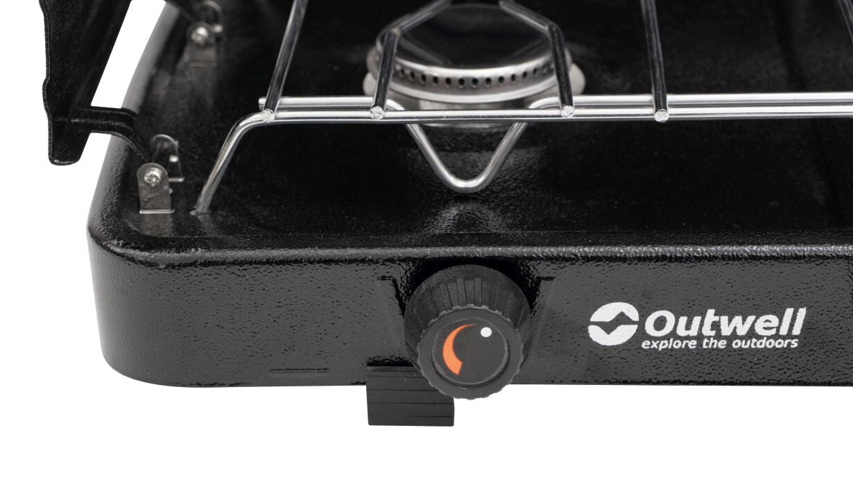Outwell Appetizer Duo - 2 Burner Compact Stove control knob up close