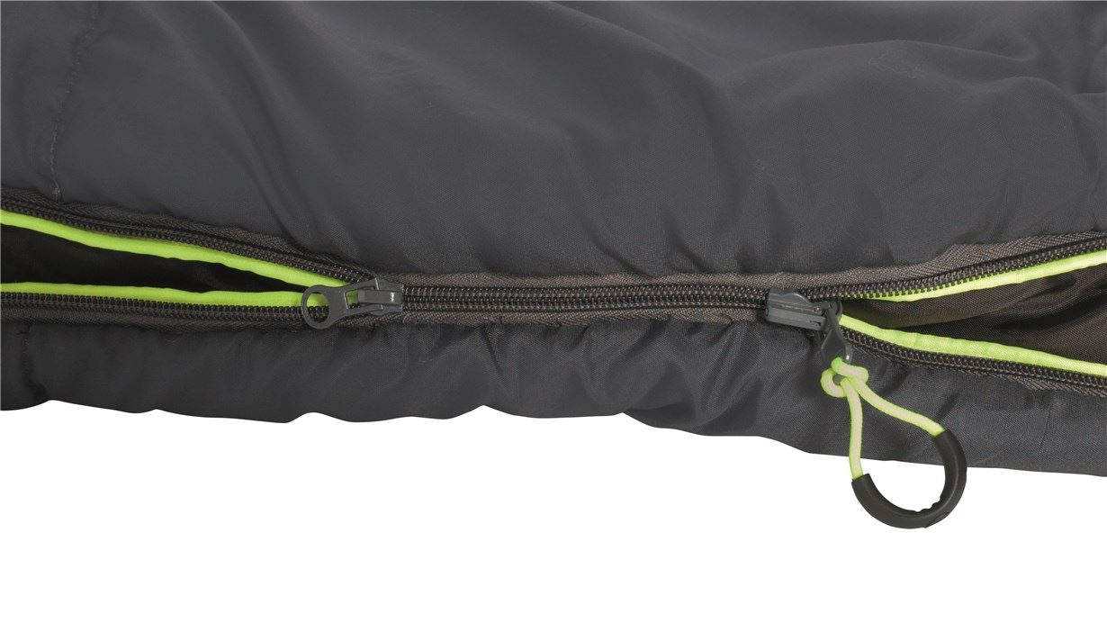 Outwell Campion Lux Double Sleeping Bag - Dark Grey feature image of zips