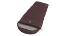 Outwell Campion Lux Sleeping Bag - Aubergine feature image of bag with hood end closest