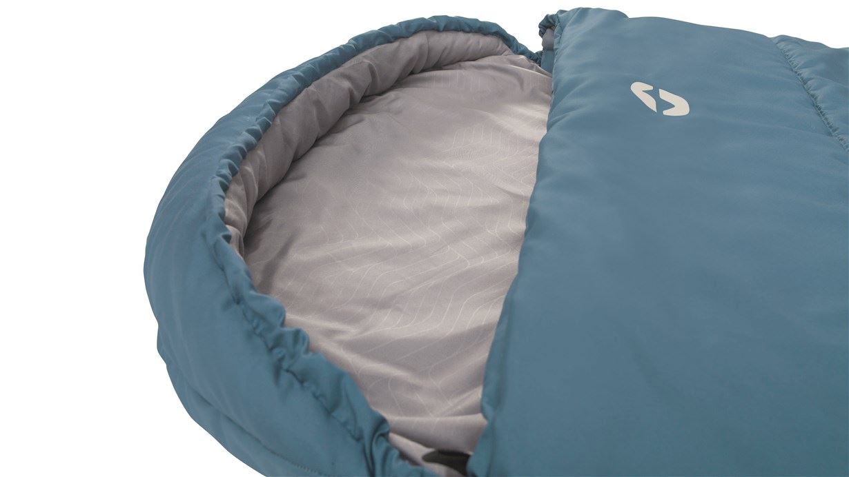 Outwell Campion Single Sleeping Bag - Ocean Blue feature image of close up of hood