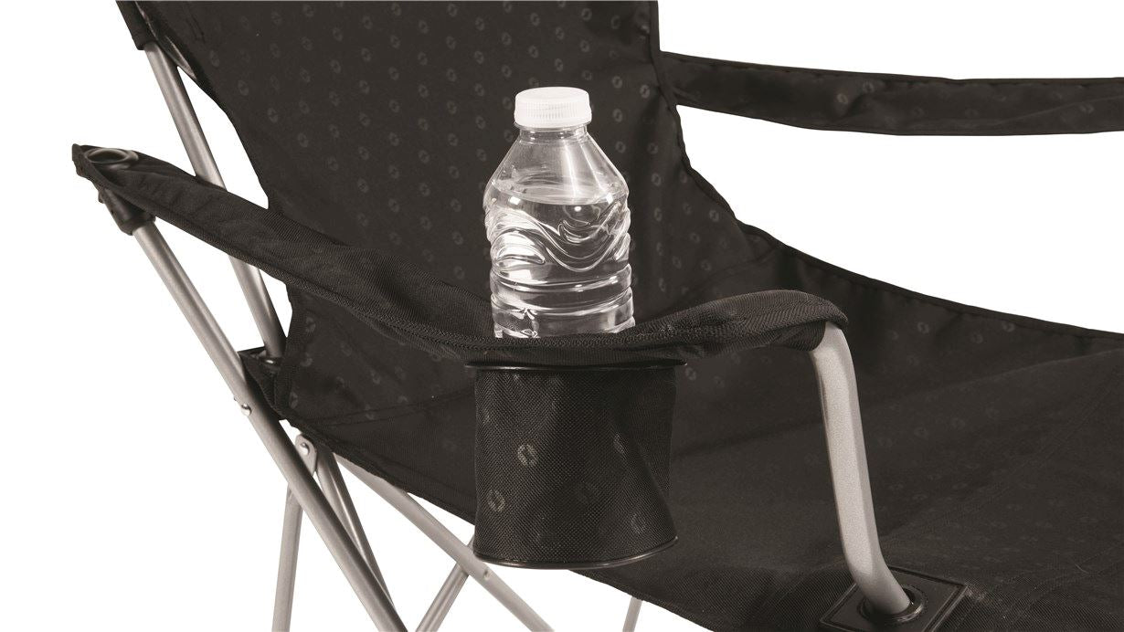 Outwell Catamarca Lounger Folding Arm Chair Black — Aztec Leisure