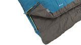 Outwell Celebration Lux Double Sleeping Bag - Blue showing unzipped