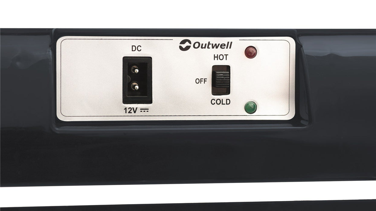 Outwell ECOcool Lite 24 Litre 12 Volt Coolbox - Dark Blue Controls up close
