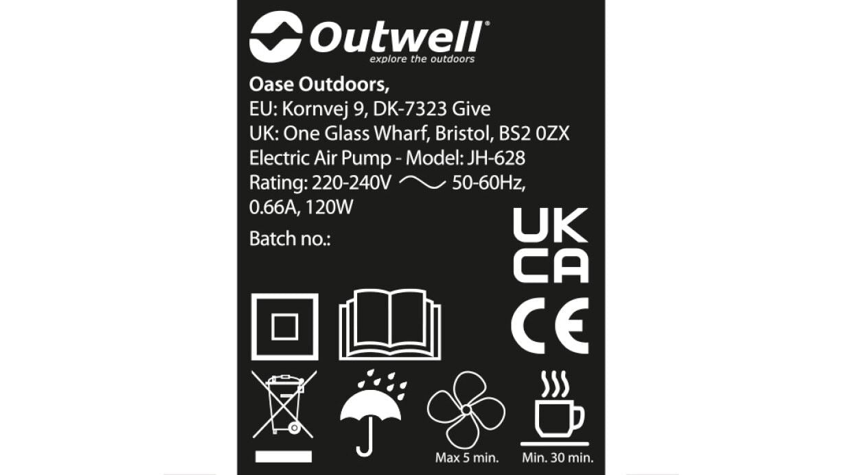 Outwell Flock Superior Double w. built-in pump feature image of specifications