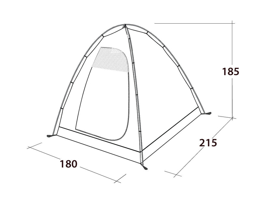 Outwell Free-Standing Bedroom Inner Tent - 3 berth inner - layout measurements image