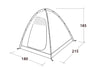 Outwell Free-Standing Bedroom Inner Tent - 3 berth inner - layout measurements image