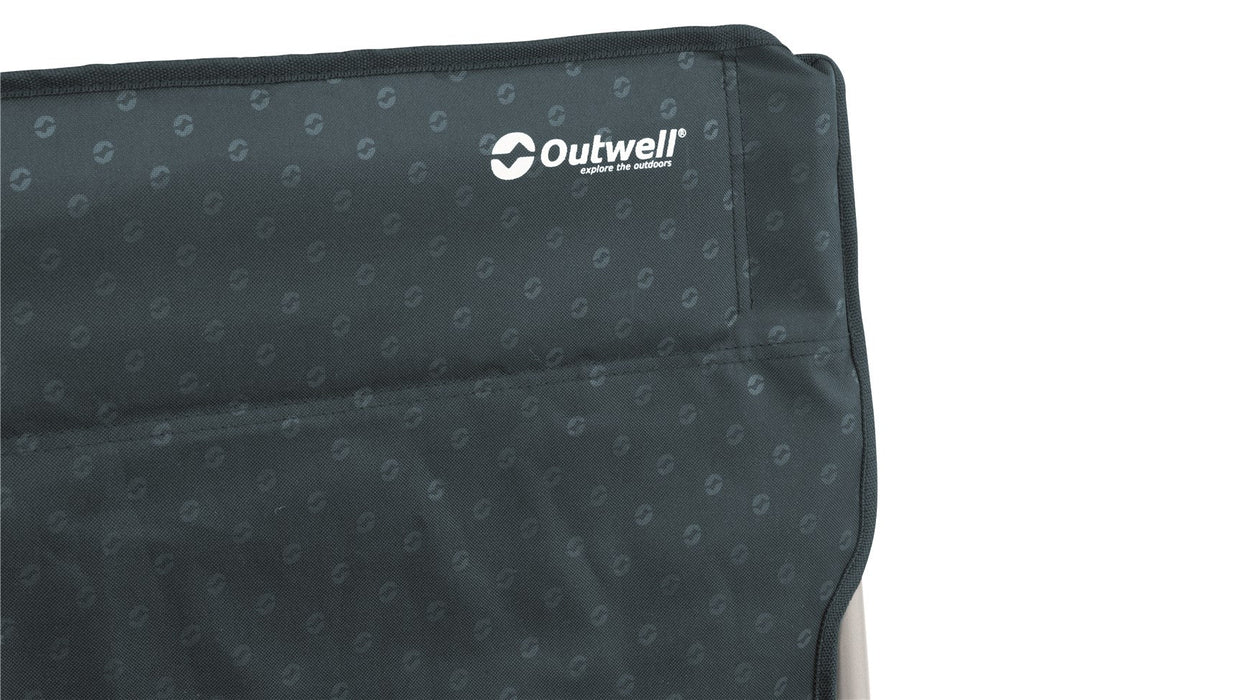 Outwell Goya Folding Dining Chair - Midnight Blue logo up close