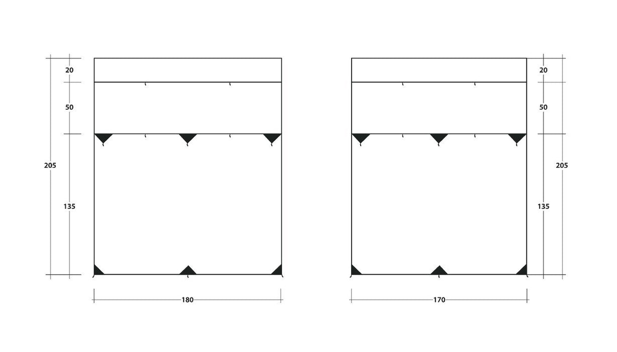Outwell Fallcrest Side Panel Set - Fits Fiamma F45 Canopies floorplan