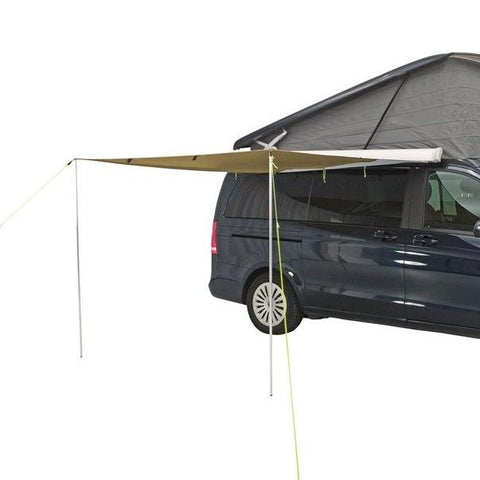 Outwell Hillcrest Tarp for Campervans showing being used as a roof shelter