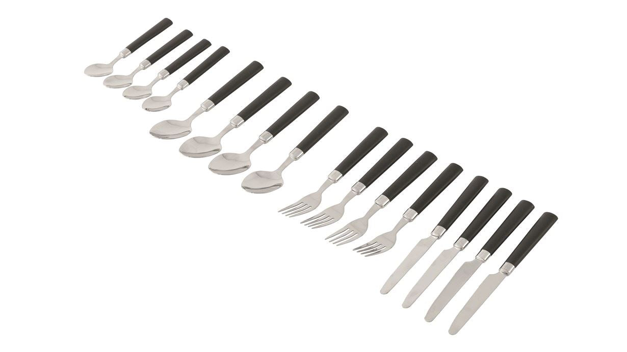 Outwell Turon Pouch Cutlery Set - main product image, showing full set of spoons, forks, and knives, laid out