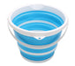 Quest Collapsible-wares 10L Round Bucket  - Feature picture - blue and white stripped bucket