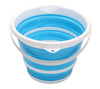 Quest Collapsible-wares 10L Round Bucket  - Feature picture - blue and white stripped bucket