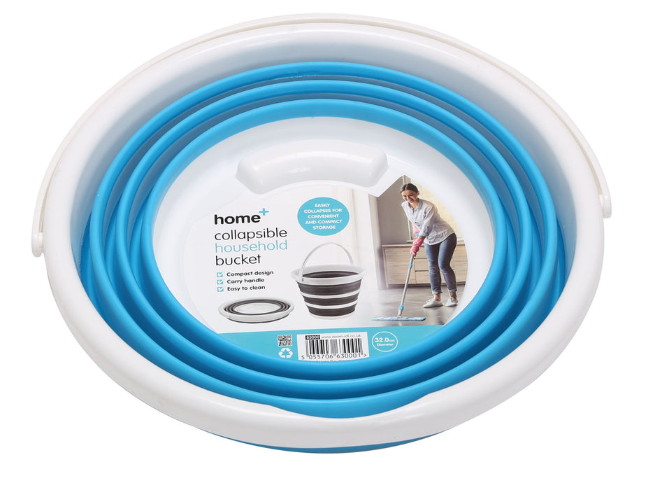 Quest Collapsible-wares 10L Round Bucket  - Bucket collapsed - blue