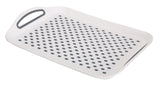 Quest Non slip serving tray - white and grey tray angled view