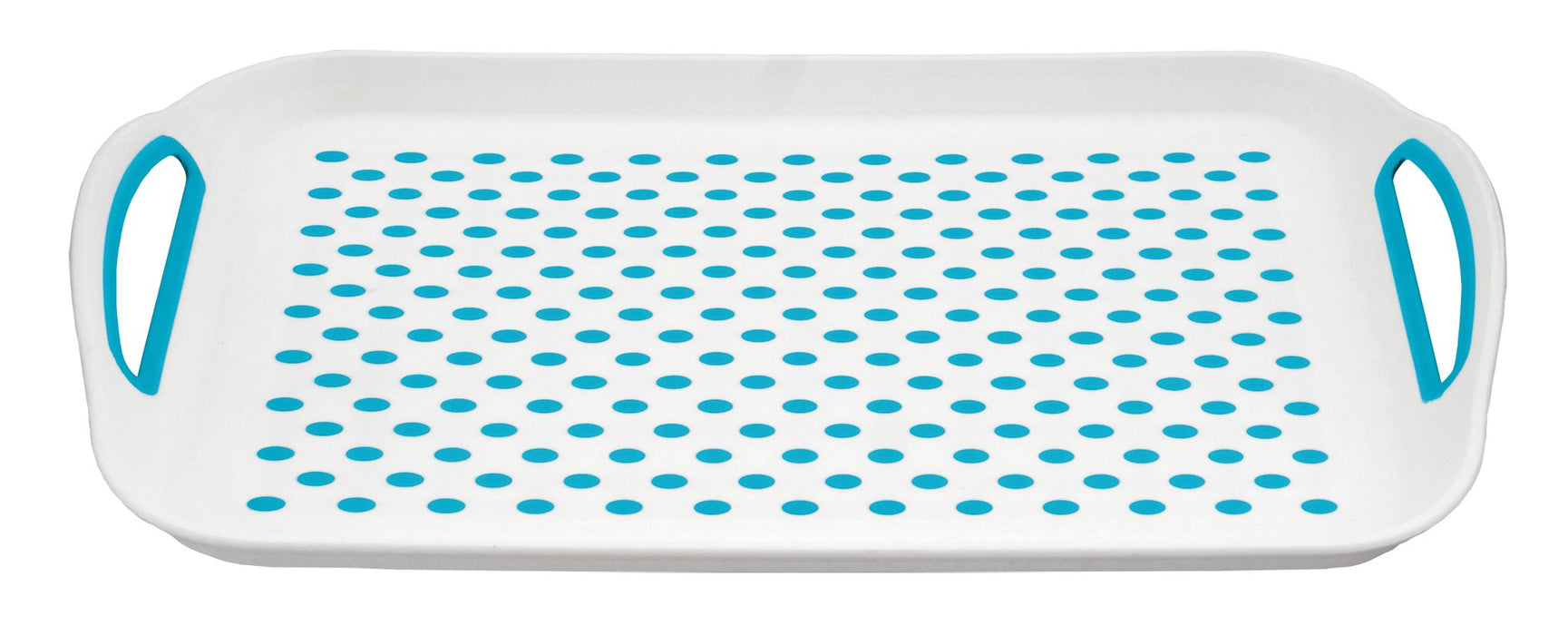 Quest Non slip serving tray - White and blue tray