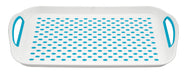 Quest Non slip serving tray - White and blue tray