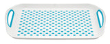 Quest Non slip serving tray - White and blue tray