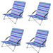 Yello Low Beach Chair - Blue Stripe set of four